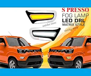 Wheelcore 2in1 Fog Lamp DRL Led Light Suitable for Maruti S-Presso (2019 Onwards) (Style Code B)