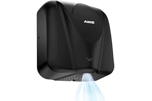 AIKE Elephant Kommerzieller Händetrockner, Hochgeschwindigkeits, Langlebiger Edelstahl für Hochfrequenzierte Toiletten, 220V AK2812 (Schwarz Edelstahl)