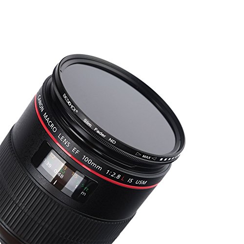Beschoi 77 mm Filtre ND Gris Neutre Professionnel  Ultra Mince    Densit   Neutre Variable de Fader ND2 ND4 ND8 ND16 ND32    ND400   Chiffon de Nettoyage en Microfibre   Stylo de Nettoyage Pour Nikon Canon EOS Sony DSRL Cam  ra Lentille