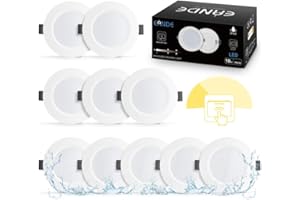 Eande Foco Empotrable Led Techo, Regulable Ip44 Blanca Natural 4000K, 6W 600LM 230V Downlight LED Extraplano, 10 Pack