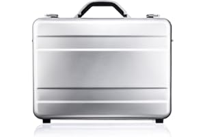 GUARDIQUE Aluminium Aktentasche, CW-021, mit Deckeleinsatz & Trennwand-Set, Attachékoffer, Aktenkoffer aus Aluminium, Alu-Koffer, Demonstrationskoffer, Schutzkoffer, Silber, 44,2 × 32,2 × 11 cm