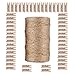 Produktbild giveet 328 Füße natur Jute Bindfäden und 100 PCS Mini Wäscheklammern, Mehrzweck-Kunst Crafts Bindfäden Industrie-Heavy Duty Verpackung Saite für Geschenke, DIY Handwerk, festliches und Anwendungen im Garten