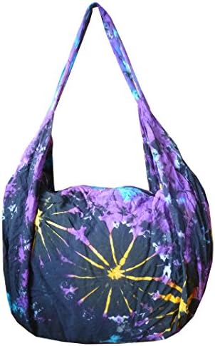 Ariyas Thaishop, 2 in 1 combi backpack / shoulder bag cotton, handwork with tie dye printing