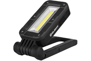 OLIGHT Swivel COB Working Lamp Rechargeable 400 Lumens with Magnetic Base and Hanging Hook, 180° Adjustable Stand and 2 Light Levels Worklight for Grill, Camping and Emergency (Black)