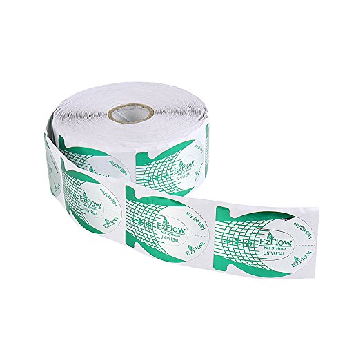 1Roll of 500pcs Form Nail Art Tip Rolls Acrylic Curve Gel Guide Sticker Green Horseshoe Shape Extension Nails by Subay