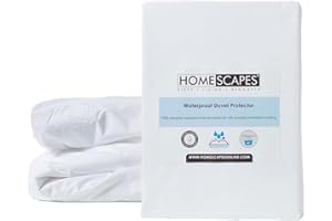 HOMESCAPES Wasserdichter Bettbezug 135x200 cm, Bettdeckenschoner wasserdicht, hypoallergen & waschbar