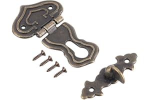 ZERODIS Cierre de Pestillo de Bronce, Trabas para Armario de 63 x 48 mm Estilo Antiguo para Pequeñas Cajas de Joyería Maletas y Armarios 10 Unids