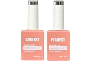 FZANEST Rubber Base Clair 15ML*2,5-En-1 Gel Construction Ongle UV,Builder Gel de Base,Gummy Base Pose Americaine,Renforcement et Réparation d'ongles cassés