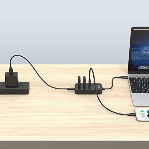 AUKEY USB C HUB ( 2 Port USB 3.0 + 2 Port USB C + 1 Port USB C mit PD) USB Type C HUB für New Macbook, Macbook Pro 2016, Google ChromeBook Pixel 2015, usw. - 6