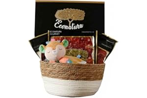 Cesta Gourmet para regalar. Jamón Ibérico Bellota, Lomo Ibérico Bellota, Osito Peluche, Chuches y Picos de Pan. Cesta gourmet