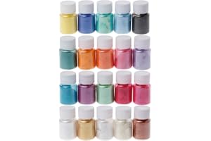 huyiko 20 Couleur Mica Naturel Poudre Minérale Epoxy Résine Colorant Perle Pigment Couleur Charge Epoxy Décoration