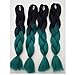 Instylehair Ombre Jumbo Synthetic Hair Extension 24" 1pcs lot Multi Color Straight Braiding Hair Pieces 100g (1b Green)