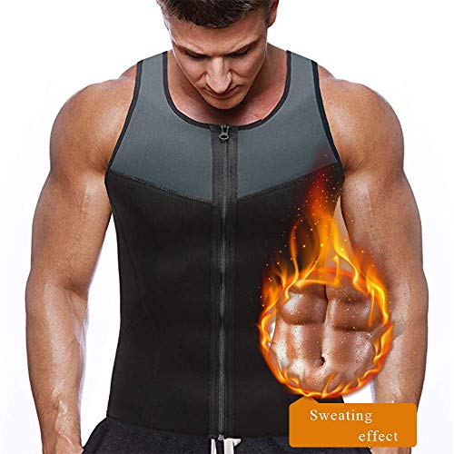 wenyujh' Débardeur de Sudation T-Shirt de Compression Amincissant pour Homme Gilet Sauna Minceur Body Shaper Serre Tops pour Jogging Sport Fitness