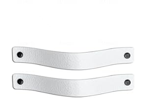 Brute Strength - Maniglie in pelle per mobili - Bianco - 2 pezzi - 20 x 2,5 cm - Maniglia per mobili, maniglia per porte per cucina, bagno, armadi, comò, legno