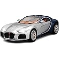1:24 Scale Bugatti Atlantic Alloy Car Model Diecast Toy Vehicles for Kids, with Lights and Music，Gifts for Adults and Children, Decorative Objects, Collectibles. (Silver Blue)