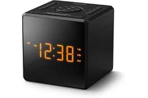 Philips TAR4500 Dual Alarm FM Clock Radio with USB-C Charging Port