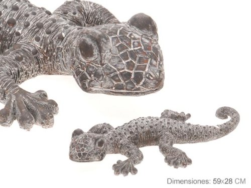 Deko Eidechse Gecko Gartenfigur Gartendeko Gartendekoration Gartenskulptur Teichfigur Dekofigur - 2