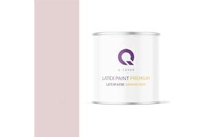 Q-COVER Latexfarbe Abwaschbar 2L (ca.14m2) Hell Puderrosa Farbton Innenfarbe Wandfarbe Deckenfarbe Klasse 2 Mattfarbe Für Allergiker Scheuerfest Geruchlos Frei Von Voc