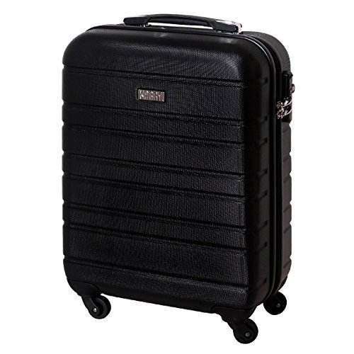 Preisvergleich Produktbild Karry Handgepäck Bordgepäck Hartschalen Koffer für Kurzreisen Urlaub Reisen Businesskoffer Trolley Case TSA Schloss 30 Liter Schwarz 815 B