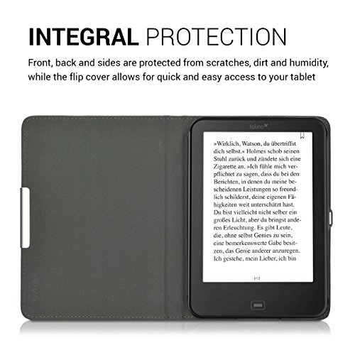 kwmobile Hülle für Tolino Shine 2 HD – Flipcover Case eReader Schutzhülle – Bookstyle Klapphülle Dunkelbraun - 4