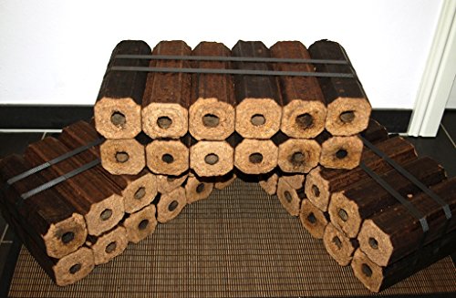 Preisvergleich Produktbild Pini & Kay Buche Eiche Holzbriketts 3 x 10 kg (30kg) Premium Pini Kay Briketts - hoher Heizwert mit wenig Asche - ideal für Kaminofen Kachelofen und Feuerstelle + 500 Gramm Holzwolle Anzünder