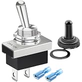 Gebildet Metal Lever Switch 25A 12VDC/15A 24VDC/10A 250VAC/ 15A 125VAC SPST On/Off 2Pins 2 Positions with Upgraded Waterproof