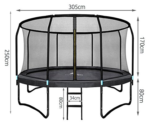 Trampolin Set 305cm HQ Gartentrampolin Komplettset Leiter Innennetz Neu #2211 - 3