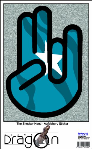 The Shocker Hand Decal Sticker Laptop skin 210x170 mm black Outline
with Flag Somalia-Somalia