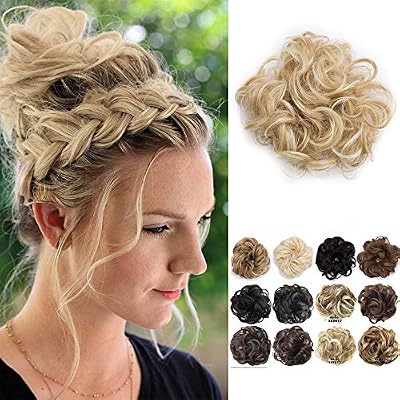 Elailite Chignon Postiche Extension de Cheveux - Hair Bun Hair Extensions - Blond foncé/Blond très clair
