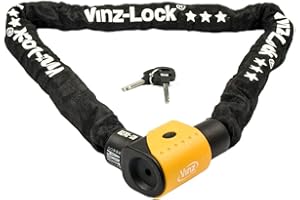 VINZ Jannu Candado de Scooter | Antirrobo con Llave | Homologada ART 3 | Testado Acero Endurecido ø10mm | Candado de Cadena para Motos & Scooters - 120cm