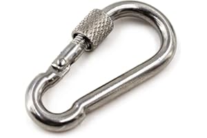 SEERAPHEE M12 1/2" 304 de acero inoxidable con resorte de resorte y hebilla de puerta con tornillo de bloqueo de puerta para el hogar, camping, senderismo, pesca, viajes, mochila