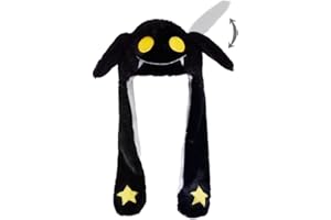 NAICHUO Plush Animal Hat with Moving Jumping Ears Pop Up Beating Hat Movable Dancing Cap for Kids Adult
