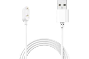 BRILEZE USB Charger Cable Compatible with Huawei Watch Fit/Fit 2/Fit Mini/Band 9/8/7/6/6 Pro/Honor Band 9/7/6/Watch ES/4X/4Pro Samsung Galaxy Fit 3 Smartwatch Replacement Magnetic Charging Cord, White 100cm