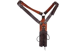 GORGECRAFT Medieval Renaissance Sword Frog Adjustable Leather Shoulder Back Sheath Holder Crossbody Belt Strap Retro Sword Holster LARP Warrior Costume Accessory for Men Halloween Cosplay Brown