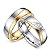 Produktbild 6mm Edelstahl 18k Partnerringe Silber Kristall für Mann und Frau Trend 2017 Verlobungsringe Eheringe Partnerringe Unisex (Frau, 1,8 cm)