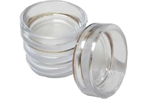 JUST PUDDING BASINS Heavy Duty Castor Cups 38mm Pack of 4 Clear Extra Strong Protect Wooden, Laminate, Tiled Floors and Carpets from Wheel Damage and Scratches Caused by Furniture Chair Bed Sofa and Table Legs