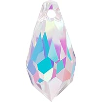 KISSITTY 100pcs Teardrop Crystal Glass Charms – 10 Colors, 16x9x5mm For Jewelry Making (with 1mm Hole)