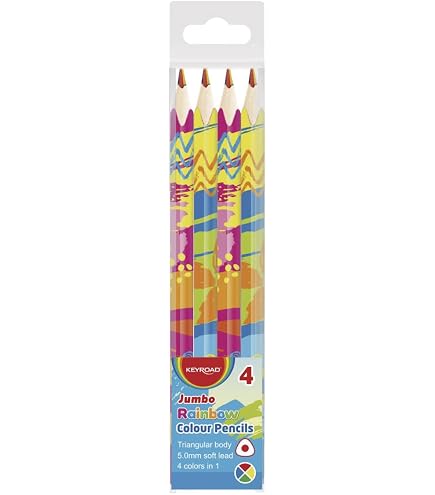 Crayons Arc-en-ciel 12 Couleurs - Multicolores Par Crayon - Pour Enfants Et Adultes - Idéal Dessin, Peinture, Scrapbooking - 11