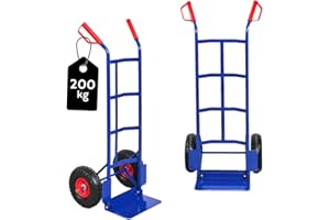 ‎PROREGAL PROREGAL Sackkarre Odin | 200kg | Vollgummireifen | HxBxT 115x54x44cm | PU Bereifung | Stahlrahmen | Blau | Transportkarre Staplerkarre klappbar