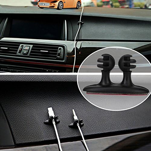 ADATECH 8 x Car Clip Adhesive Organizer Holder USB Cable Headset Cable GPS