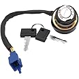 Deutsche Black Cylindrical Finish New Ignition Starter Lock Compatible with TVS Max-100 /R (4 Wires), Switch Lock with 2 Keys