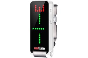 Accordatore a clip TC Electronic UNITUNE CLIP con modalità stroboscopica e cromatica e display a matrice di 108 LED per una qualità di sintonizzazione senza compromessi