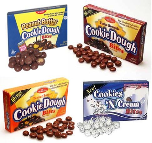 Cookie Bites 4 Box Mix (Red Velvet, Peanut Butter Bites, Cinnamon Bun, Fudge Brownie)