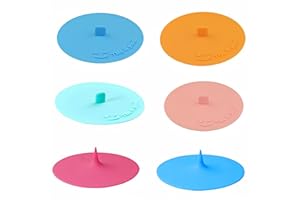Accfore 6 pezzi Coperchi della tazza del silicone, coperchi della tazza del silicone Coperchi antipolvere guarnizione ermetica per le tazze, tazza di bevanda, tazze, tazza di vetro, tazza di caffè
