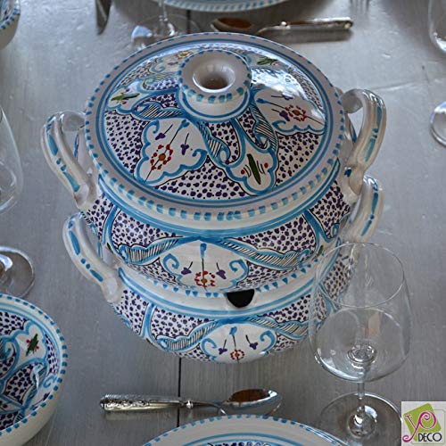 Couscoussier Marocain turquoise - Grand modèle