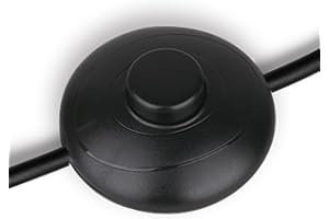 Helunsi 1Pcs Floor Lamp Foot Switch, Black Foot Pedal Switch, Round Floor Lamps Foot Inline Switch, Step ON OFF Spring Push Button, for Foot Pedal Control Replacement Floor Lamp Extension Cord Parts