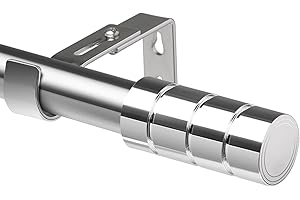 Venwemong Extendable Curtain Poles Curtain Rod with Brackets Fittings Set Adjustable Curtain Pole for Living Room, Bedroom or Kitchen(220-320CM, Silver)