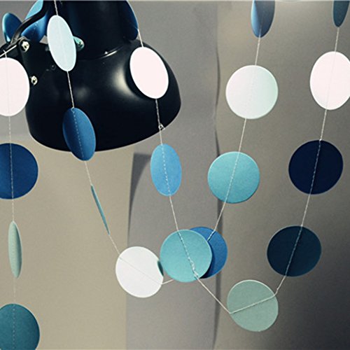 Babysbreath Hochzeitsdekoration 2M Länge Farbige runde geformte Girlande Papier Raum Girlande blau - 2