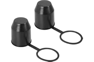 Cdemiy Anhängerkupplung Schutzkappe, 2 Stück Anhängerkupplung Abdeckkappe, Staubdicht und Wasserdicht, für Auto, Wohnmobil, Anhänger Kugelkopfschutz (Schwarz)