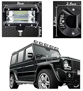 PRIKNIK Led Bar/Fog Light/Work Light Bar Heavy Duty 24 LED 72 Watt 5 Inch Spot Beam Off Road Driving Lamp 1 Pc Universal Fitting Bikes and Cars Double Row-Compatible with ce One